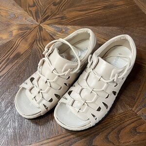 Beige Woven Leather Sneakers